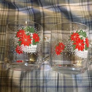 Luminarc  Christmas Poinsettia Glasses